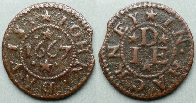 Hackney, John Davis 1667 farthing token